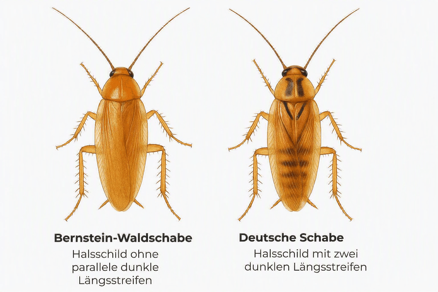Bernstein-Waldschabe oder Deutsche Schabe? So erkennen Sie den Unterschied